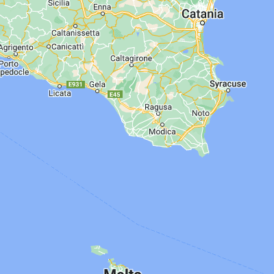 Map showing location of Marina di Ragusa (36.783330, 14.550000)