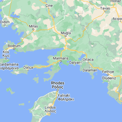 Map showing location of Marmaris (36.855000, 28.274170)