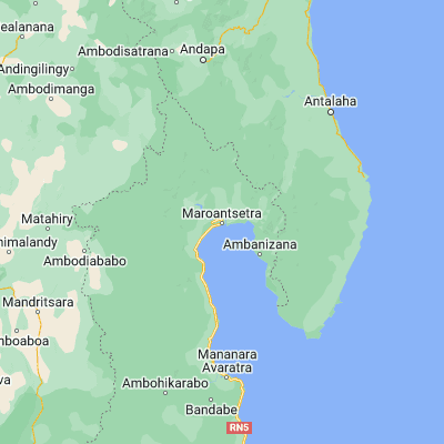Map showing location of Maroantsetra (-15.436890, 49.738710)