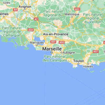 Map showing location of Marseille (43.296950, 5.381070)