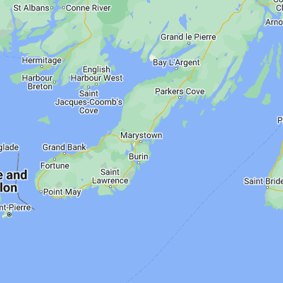 Map showing location of Marystown (47.166630, -55.148290)
