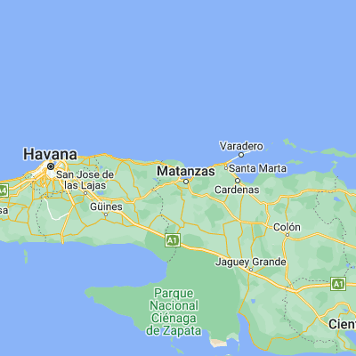 Map showing location of Matanzas (23.041110, -81.577500)