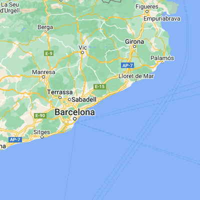Map showing location of Mataró (41.542110, 2.444500)