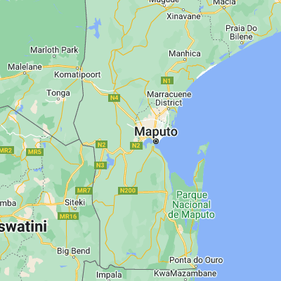 Map showing location of Matola (-25.962220, 32.458890)