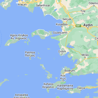 Map showing location of Megálo Chorió (37.458940, 26.966130)