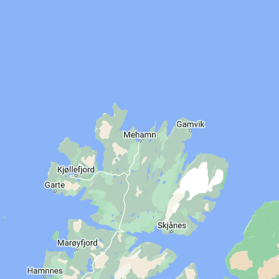 Map showing location of Mehamn (71.035700, 27.849170)