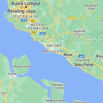 Map showing location of Melaka (2.196000, 102.240500)