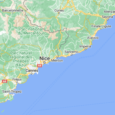 Map showing location of Menton (43.776490, 7.504350)