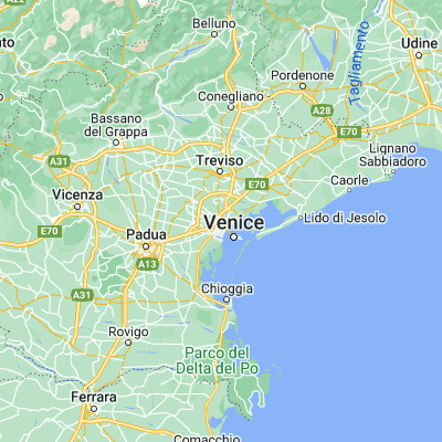 Map showing location of Mestre (45.490280, 12.242500)