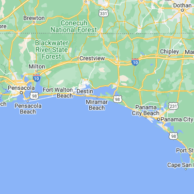 Map showing location of Miramar Beach (30.374370, -86.358560)