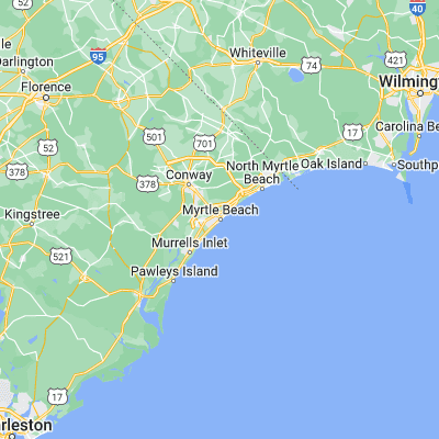 Map showing location of Myrtle Beach (33.689060, -78.886690)