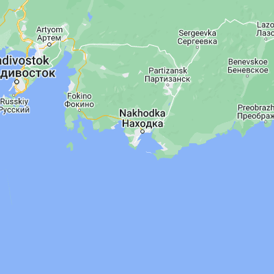 Map showing location of Nakhodka (42.813840, 132.873480)