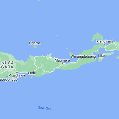 Map showing location of Nangahurebukitpermai (-8.563400, 122.158800)