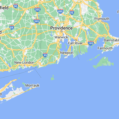 Map showing location of Narragansett Pier (41.432320, -71.456440)