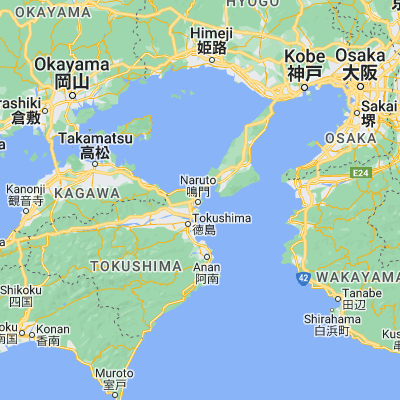 Map showing location of Naruto (34.183330, 134.616670)