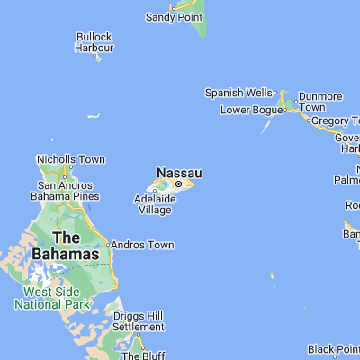Map showing location of Nassau (25.058230, -77.343060)