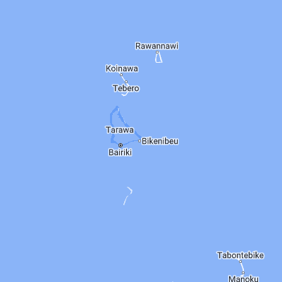 Map showing location of Nawerewere Village (1.363620, 173.139350)