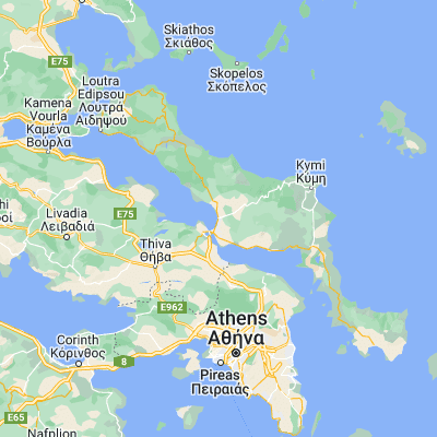 Map showing location of Néa Artáki (38.516670, 23.633330)
