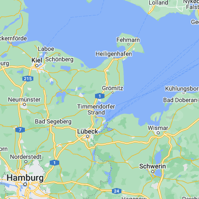 Map showing location of Neustadt in Holstein (54.107070, 10.814500)