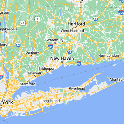 Map showing location of New Haven (41.308150, -72.928160)
