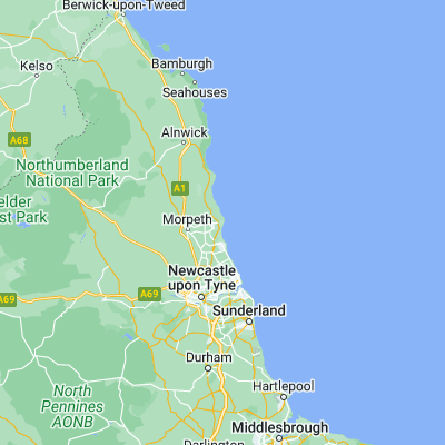 Map showing location of Newbiggin-by-the-Sea (55.185320, -1.514690)