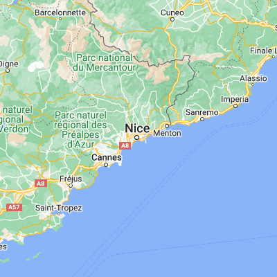 Map showing location of Nice (43.703130, 7.266080)