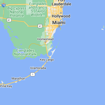 Map showing location of North Key Largo (25.267340, -80.323390)