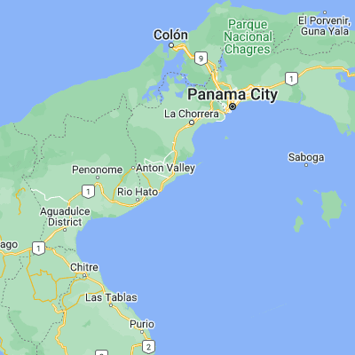 Map showing location of Nueva Gorgona (8.550000, -79.866670)