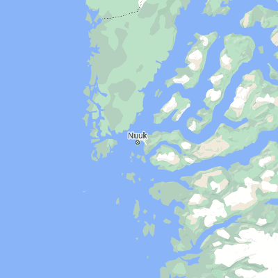 Map showing location of Nuuk (64.183470, -51.721570)