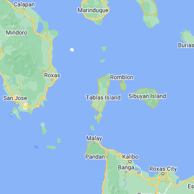 Map showing location of Odiongan (12.401670, 121.991940)