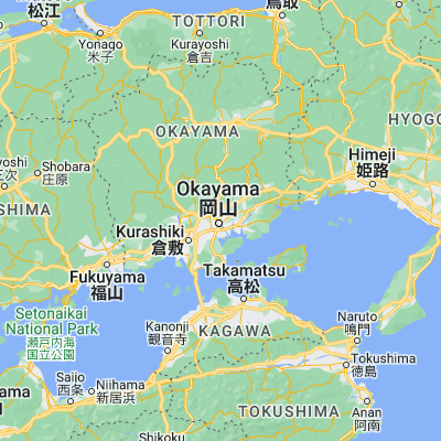Map showing location of Okayama (34.661670, 133.935000)