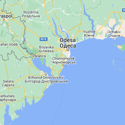Map showing location of Oleksandrivka (46.328930, 30.634810)