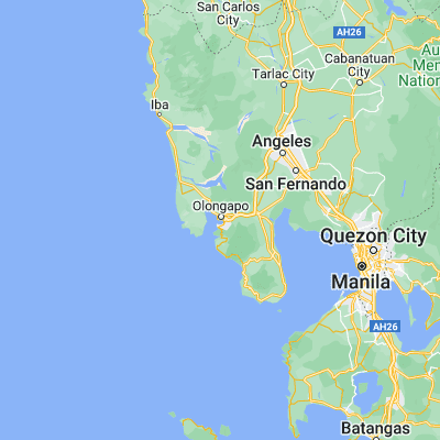 Map showing location of Olongapo (14.829170, 120.282780)