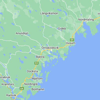 Map showing location of Örnsköldsvik (63.290910, 18.715250)
