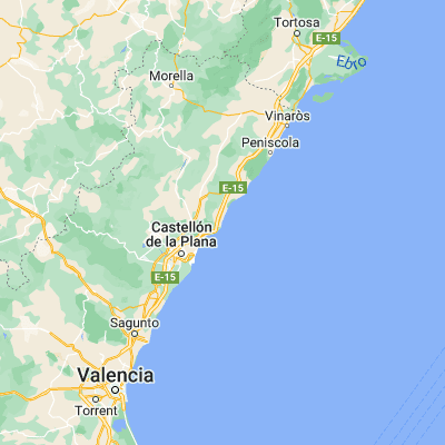 Map showing location of Orpesa/Oropesa del Mar (40.100000, 0.150000)