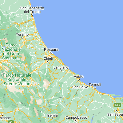 Map showing location of Ortona (42.349640, 14.403910)