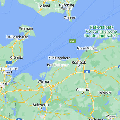 Map showing location of Ostseebad Kühlungsborn (54.150350, 11.759940)