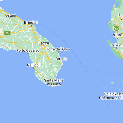Map showing location of Otranto (40.147820, 18.485930)