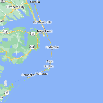 Map showing location of Outer Banks (35.566850, -75.468490)