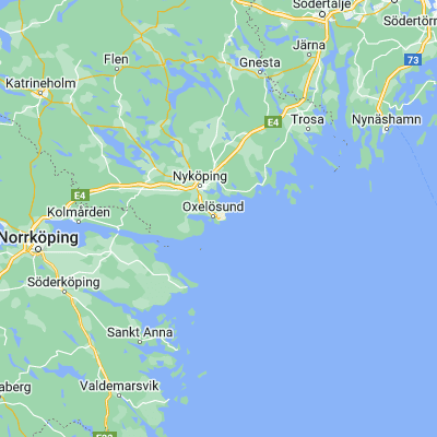 Map showing location of Oxelösund (58.670570, 17.101520)