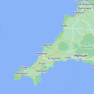 Map showing location of Padstow (50.538850, -4.936640)