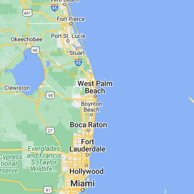 Map showing location of Palm Beach (26.705620, -80.036430)