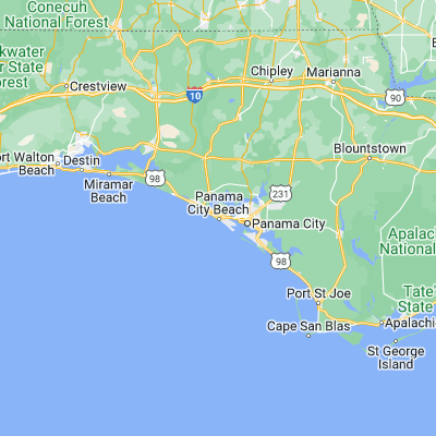 Map showing location of Panama City Beach (30.176590, -85.805490)