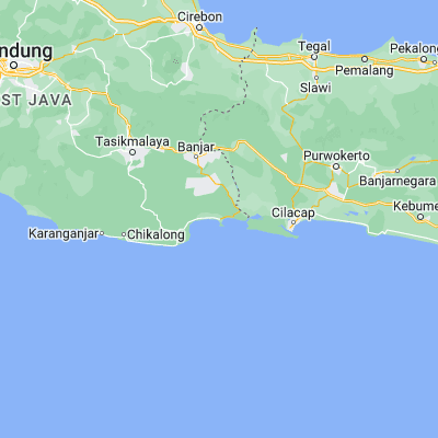 Map showing location of Pananjung (-7.682600, 108.650300)