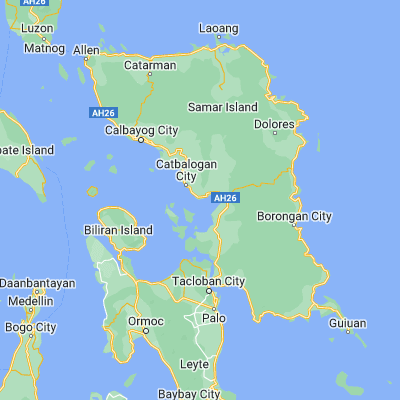 Map showing location of Pangdan (11.744440, 124.916670)