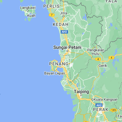 Map showing location of Permatang Kuching (5.463390, 100.381440)
