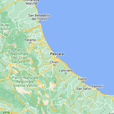 Map showing location of Pescara (42.460240, 14.210210)