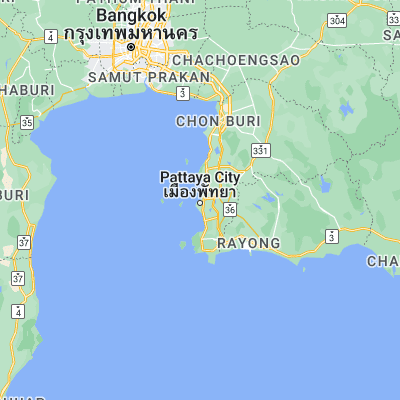Map showing location of Phatthaya (12.933330, 100.883330)