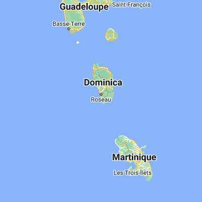 Map showing location of Pointe Michel (15.250000, -61.383330)