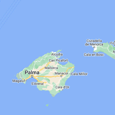 Map showing location of Port d'Alcúdia (39.841820, 3.132910)